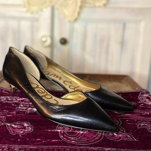 Sam Edelman NWOB Linda Kitten Heels Black Leather 1 inch heel New Classic Work